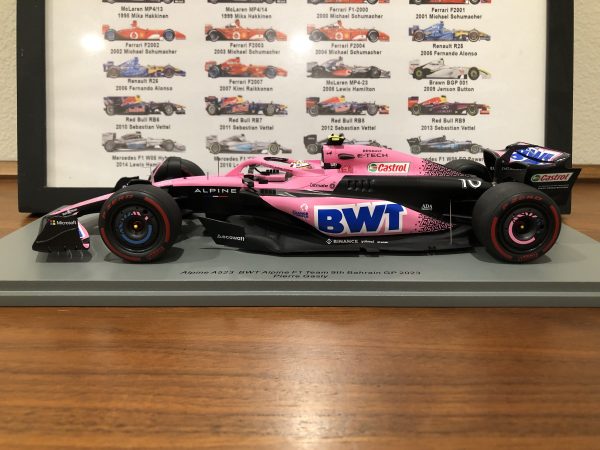 1/18 Spark 2023 Formula 1 Alpine A523 No.10 BWT Alpine F1 Team Pierre Gasly 9th Bahrain GP